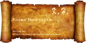 Kozma Henrietta névjegykártya